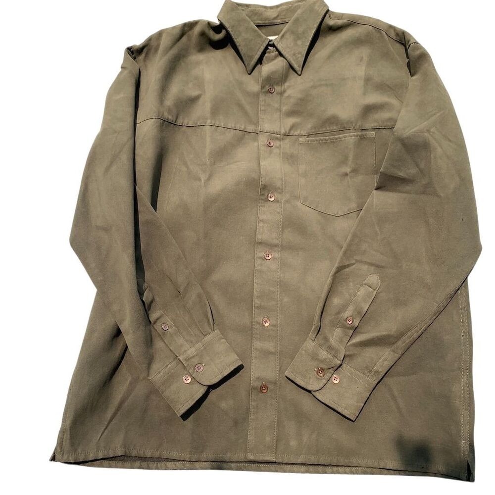 Fieldmaster Men's‎ Long Sleeve Green Button-Up Shirt Size M Casual